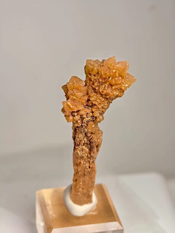 Calcite Flower Column on Slender Matrix — Yunnan — individual mineral specimen view 2
