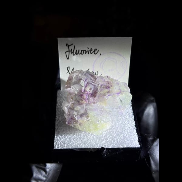 Stepped purple phantom fluorite from Shangbao — complete view