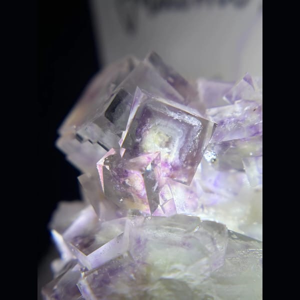 Stepped purple phantom fluorite from Shangbao — detail view