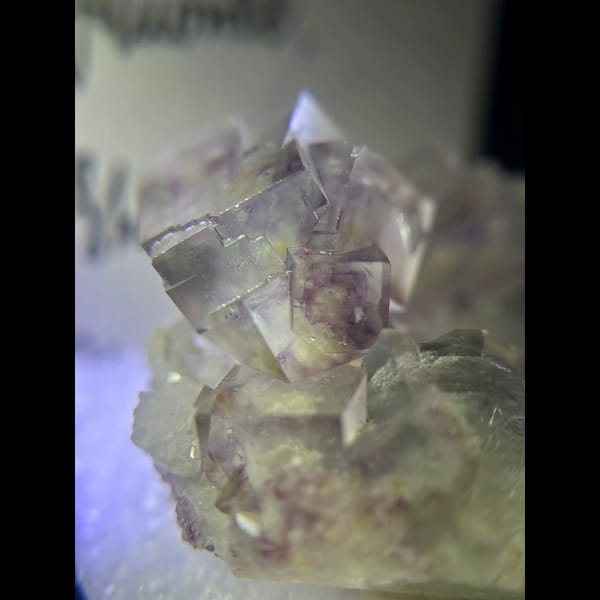 Stepped purple phantom fluorite from Shangbao — detail view