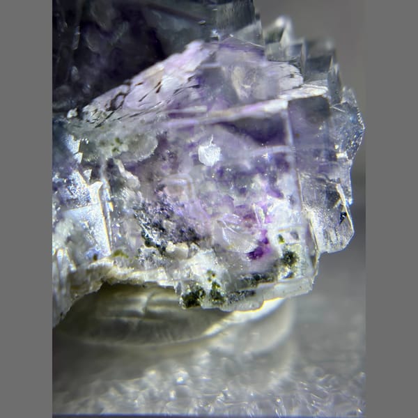 Water-clear phantom fluorite from Yaogangxian — detail view