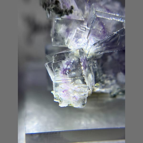 Water-clear phantom fluorite from Yaogangxian — detail view