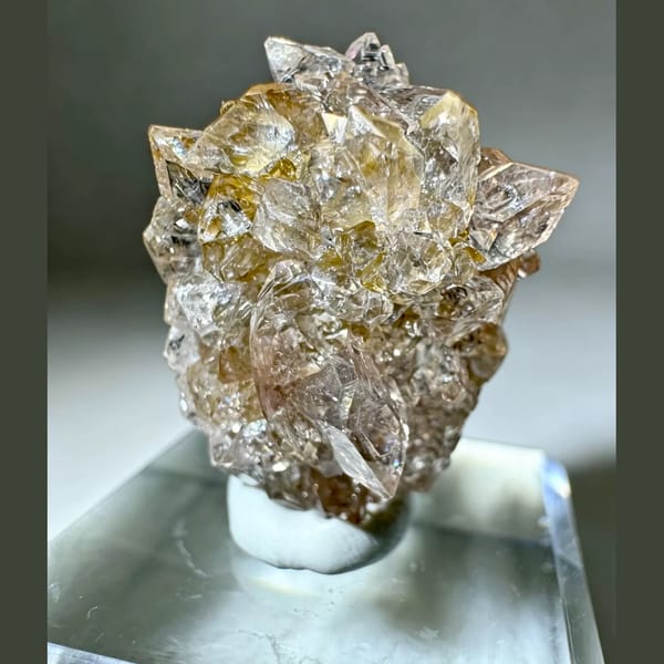 Pink Apophyllite with Quartz Inner Mongolia 2.8 cm — complete view