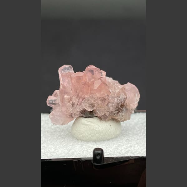Bright pink cobaltoan calcite cluster from Morocco — detail view