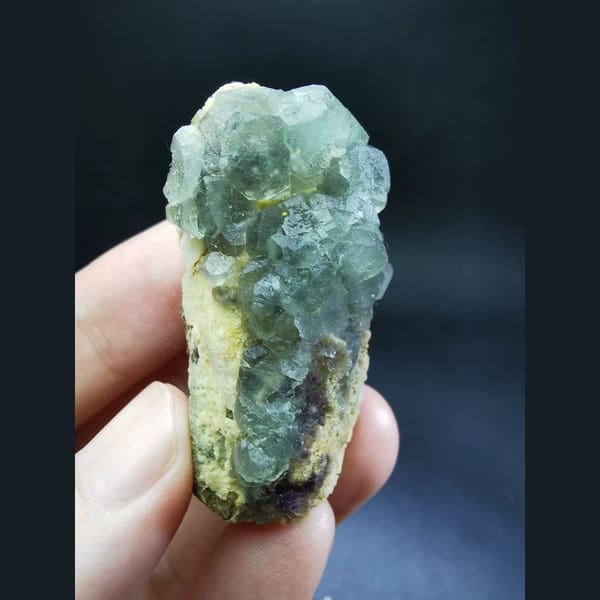 Blue-green fluorite cluster — complete view