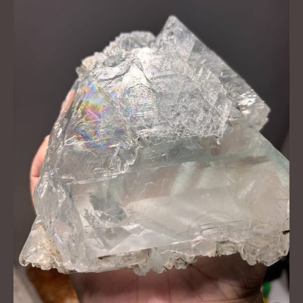 Pale Blue Fluorite Xuebaoding 12.7 cm — detail view