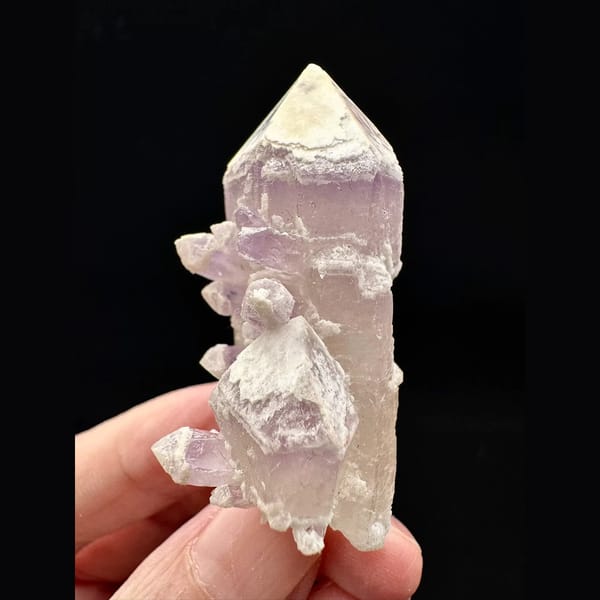 Pale lilac secondary-growth amethyst crystal from Inner Mongolia — alternate view