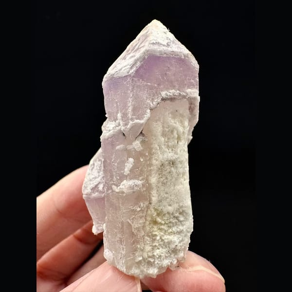 Pale lilac secondary-growth amethyst crystal from Inner Mongolia — alternate view