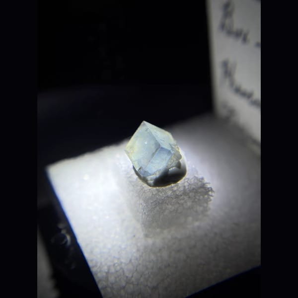 Box-pattern phantom blue fluorite crystal from Zhejiang — alternate view