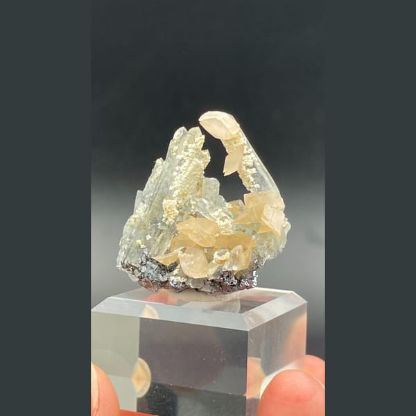 Cream calcite with quartz from Bulgaria — alternate view