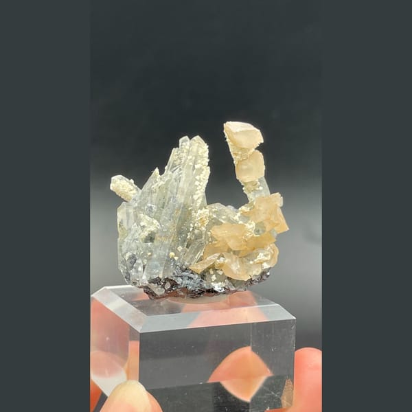 Cream calcite with quartz from Bulgaria — alternate view