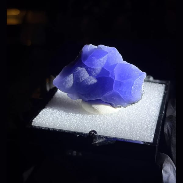 Blue Botryoidal Fluorite Xinyang Henan in 5 cm box — alternate view