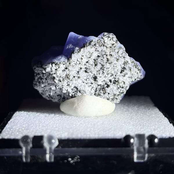 Blue Botryoidal Fluorite Xinyang Henan in 5 cm box — alternate view