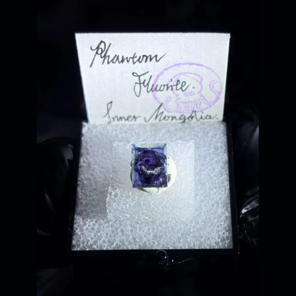 Cross-phantom fluorite single crystal from Inner Mongolia — complete view