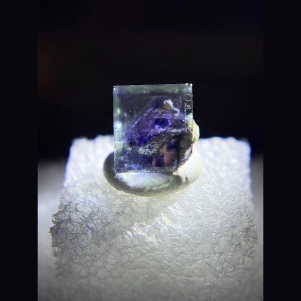 Cross-phantom fluorite single crystal from Inner Mongolia — detail view