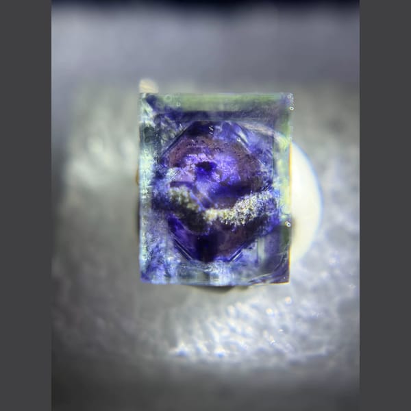 Cross-phantom fluorite single crystal from Inner Mongolia — detail view