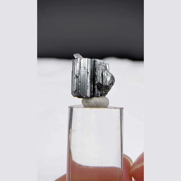 Bournonite with Quartz Yaogangxian 0.8 cm — alternate view