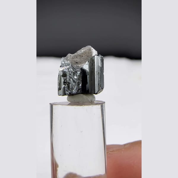 Bournonite with Quartz Yaogangxian 0.8 cm — alternate view