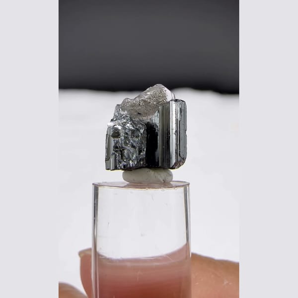 Bournonite with Quartz Yaogangxian 0.8 cm — detail view