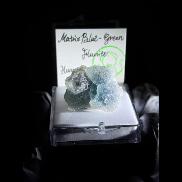 Etched octahedral blue-green fluorite from Huanggangliang — alternate view