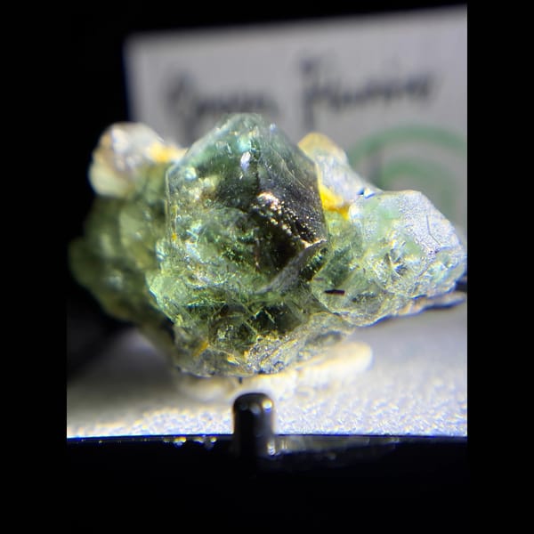 Etched green fluorite with schorl from Erongo, Namibia — alternate view