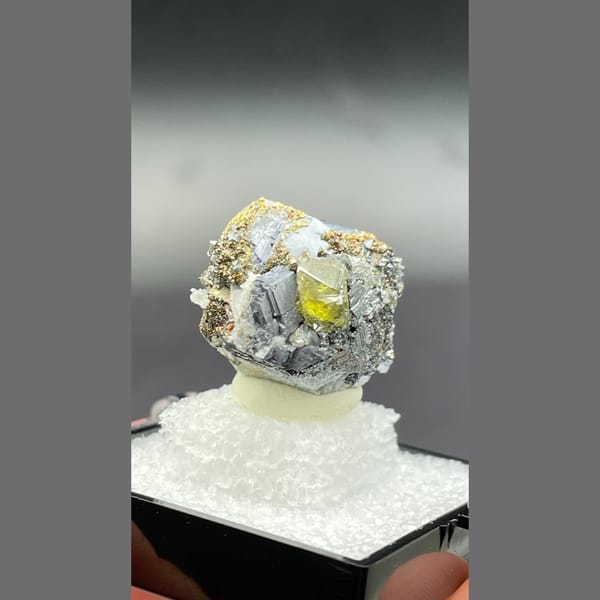 Metallic galena with honey sphalerite from Bulgaria — alternate view