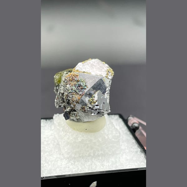 Metallic galena with honey sphalerite from Bulgaria — detail view
