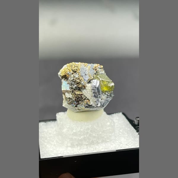 Metallic galena with honey sphalerite from Bulgaria — detail view