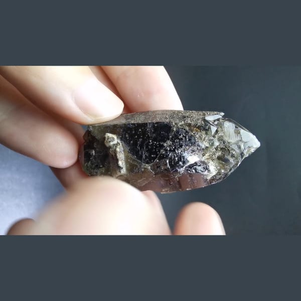 Black quartz crystal from Inner Mongolia — alternate view