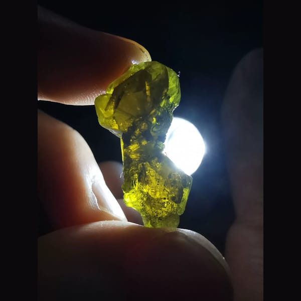 Gem-quality yellow-green sphalerite — detail view