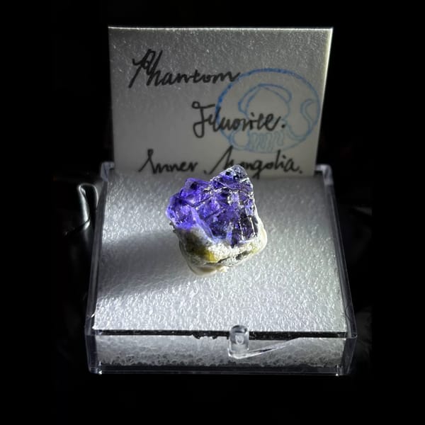 Deep purple phantom fluorite from Inner Mongolia — complete view