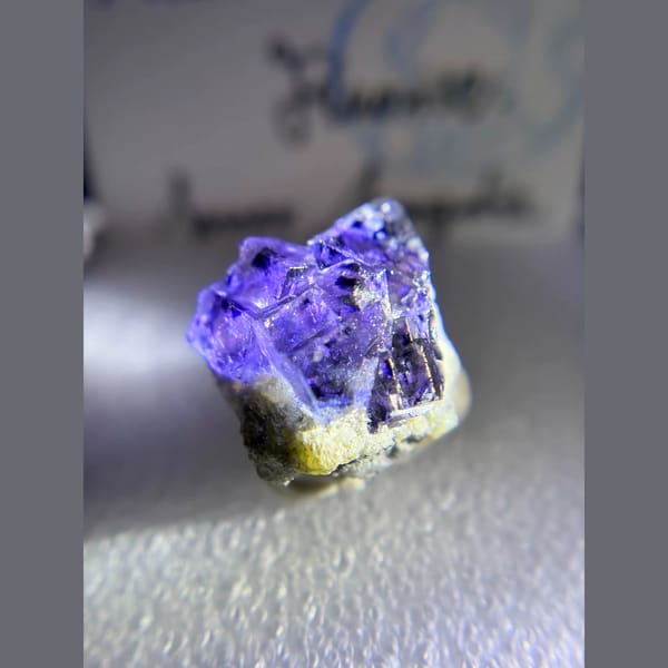Deep purple phantom fluorite from Inner Mongolia — detail view