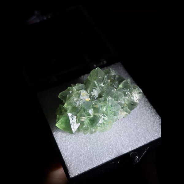 Octahedral green fluorite cluster from Inner Mongolia — alternate view
