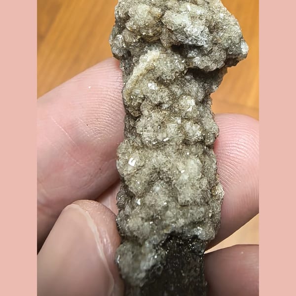 Sparkling fluorite on quartz — detail view