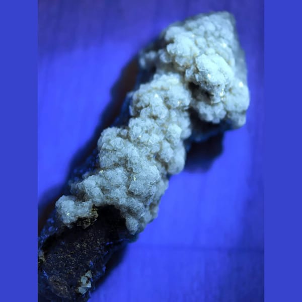 Sparkling fluorite on quartz — detail view