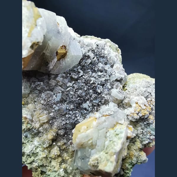 Mercedes-head calcite on matrix — alternate view