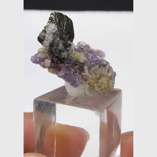 Iridescent Chalcopyrite on Fluorite Yaogangxian 1.7 cm — alternate view