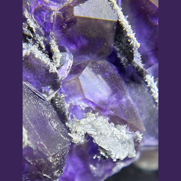 Old-stock tanzanite purple fluorite from Fujian — alternate view