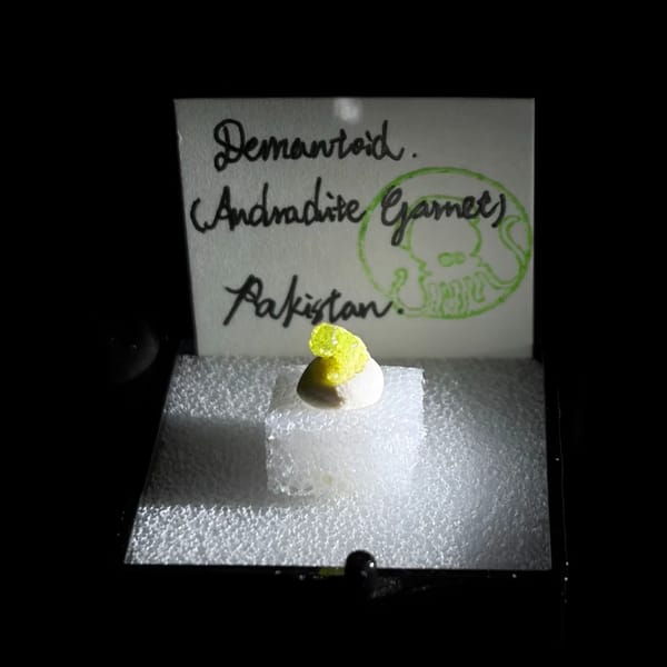 Demantoid andradite garnet from Pakistan — alternate view