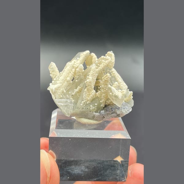 Pale quartz crystal group from Bulgaria — complete view