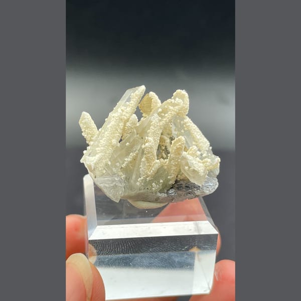 Pale quartz crystal group from Bulgaria — alternate view