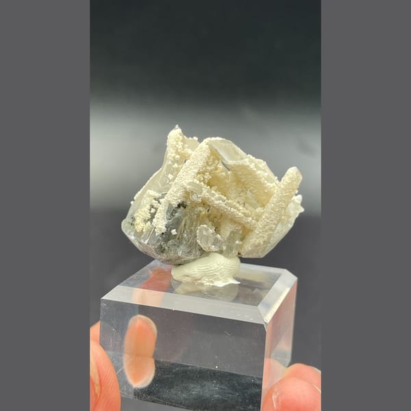Pale quartz crystal group from Bulgaria — detail view