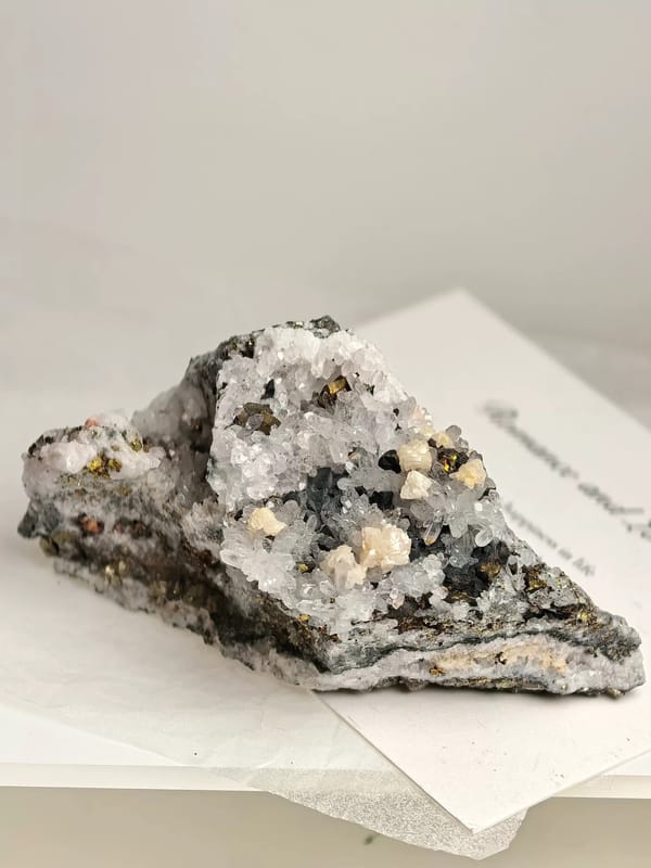 Quartz, Dolomite and Sulfide Association — Jiangxi — individual mineral specimen view 1