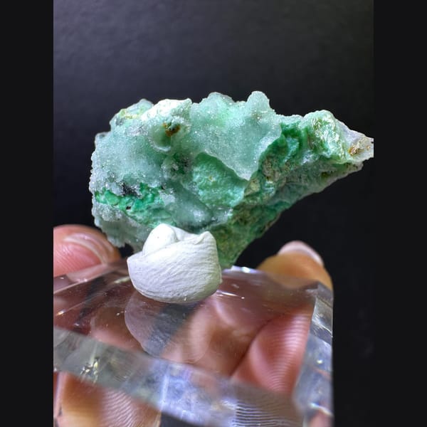 Green smithsonite from Indonesia — detail view