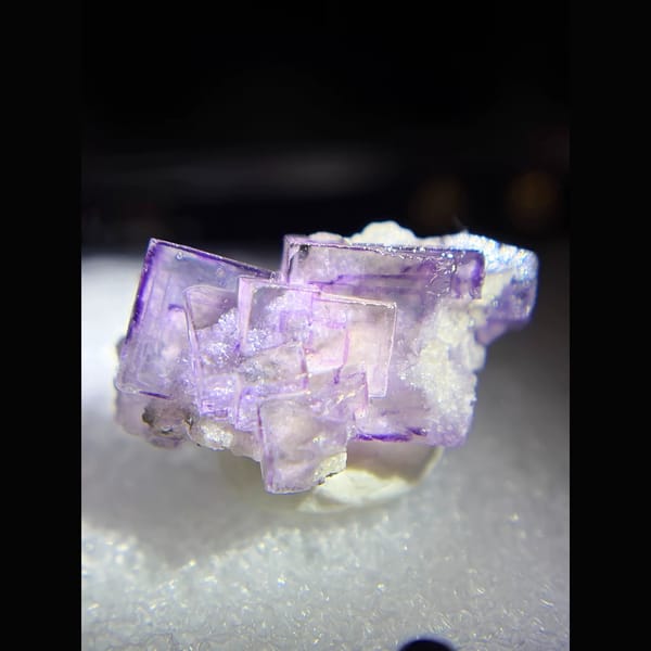 Lavender fluorite with purple frames from Yaogangxian — alternate view