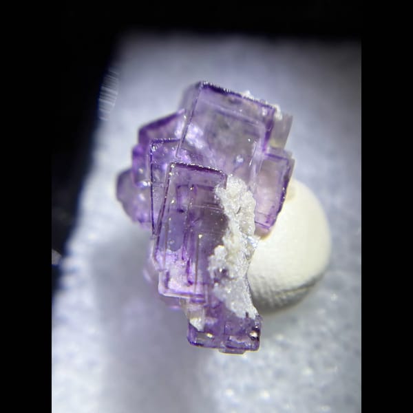 Lavender fluorite with purple frames from Yaogangxian — alternate view