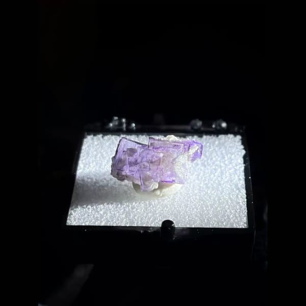 Lavender fluorite with purple frames from Yaogangxian — detail view