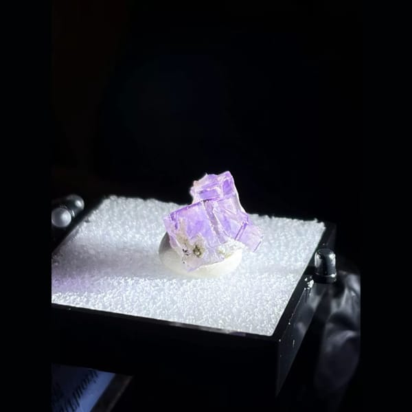 Lavender fluorite with purple frames from Yaogangxian — detail view