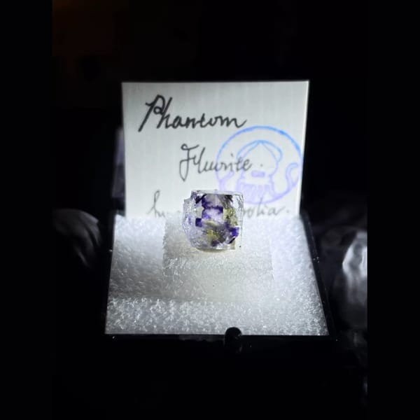 Glass-clear phantom fluorite crystal from Inner Mongolia — complete view