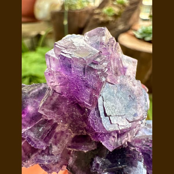 Purple Fluorite Cube Cluster Henan 7.0 cm — detail view
